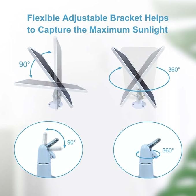 Solar Panel for Arlo Essential/XL Spotlight Cam (1st Gen), Essential 2K/2K XL (2nd Gen,3rd Gen), with 13FT Micro USB & Type-C Cables, 360° Adjustable Aluminum Mount3, 3 Pack