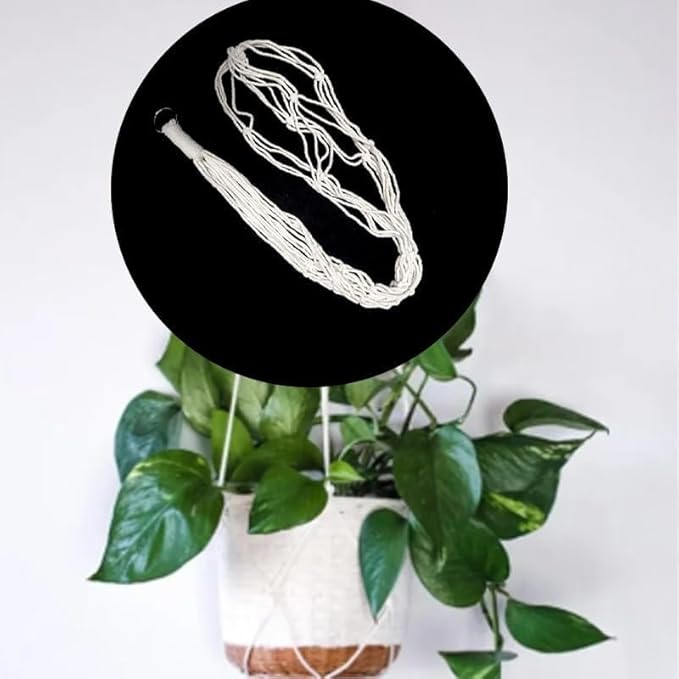 Macrame Plant Hangers 3 Pack, Hanging Plant Holders for Indoor Plants, Handmade Woven Cotton Rope Hanger Kits, Decorative Flower Pot Holders for Home & Garden Decor(Plants Not Included)