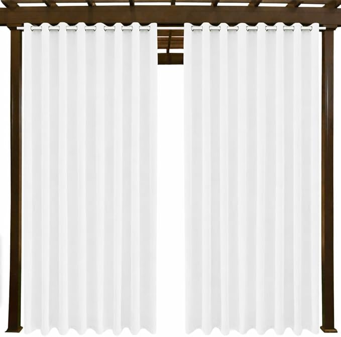 Waterproof Outdoor Curtain W105 x L84 - Grommet Top Sunlight Blocking Window Treatment Drapes Blackout Curtains for Home Bedroom Living Room Outdoor Patio Porch Pergola Cabana Gazebo (2 Panels)