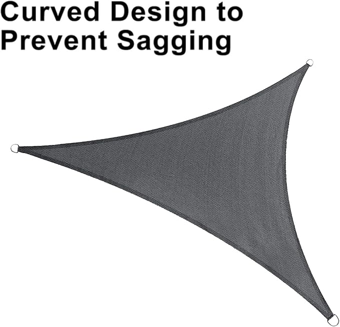 LOVE STORY 12' x 12' x 12' Triangle Dark Grey Sun Shade Sail Canopy UV Block for Outdoor Patio Garden Backyard