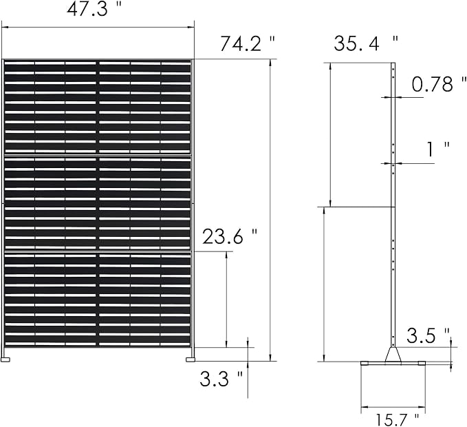 Kozyard Metal Privacy Screen 74" H x 47.2" W Decorative Outdoor Divider - Image 7