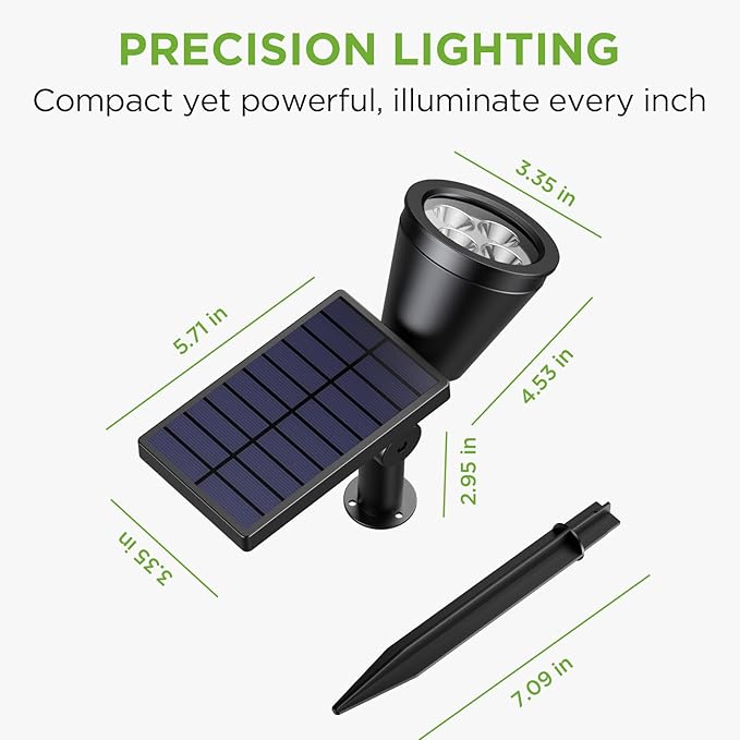 InnoGear Solar Lights Outdoor Lighting Waterproof Landscape Spotlights Uplighting for Outside Flag Garden Trees Yard Pathway Wall Auto On/Off, Pack of 6 (Cool White)