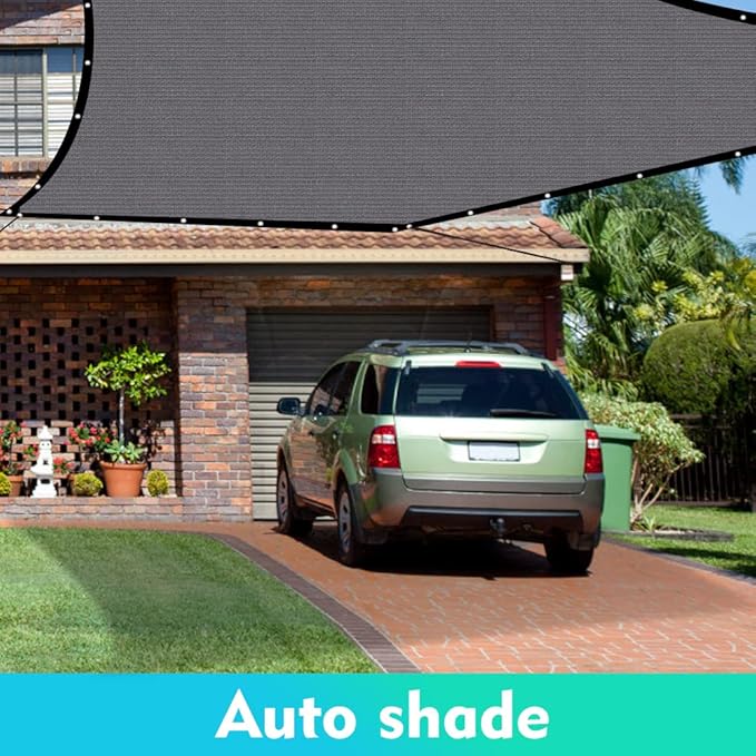 90% Shade Cloth Sun Shade Fabric for Patio Garden Pergola Shade Cover Canopy with Gromments (Grey, 8X12 FT)