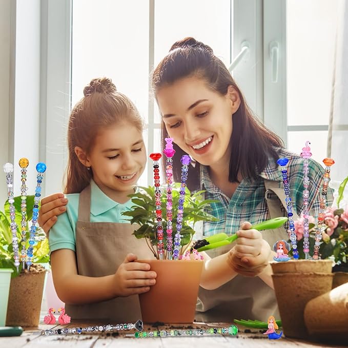 Decorative Garden Stakes Set, 238 Pieces DIY Kit with Crystal Light Globe