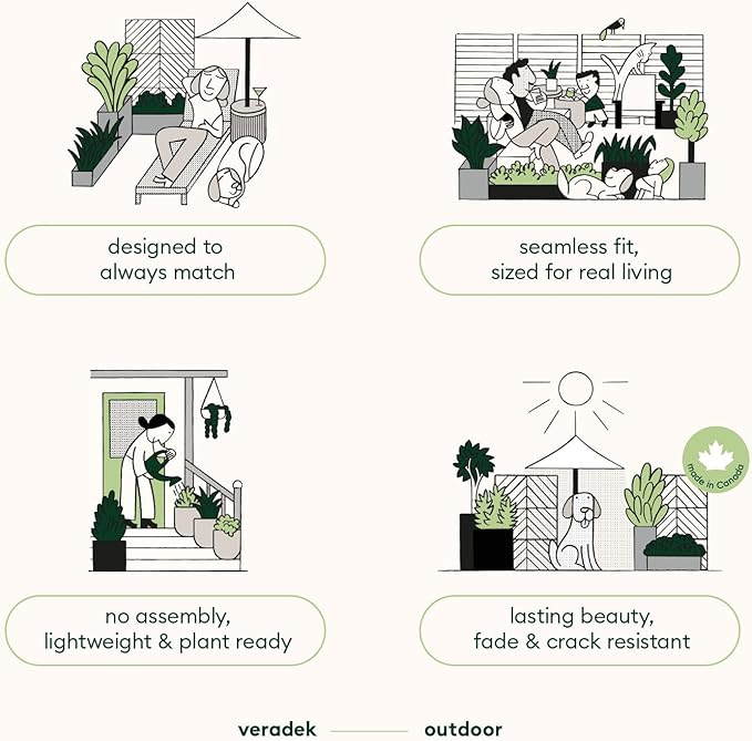 Veradek V-Resin Indoor/Outdoor Taper Planter (30 inch, White)