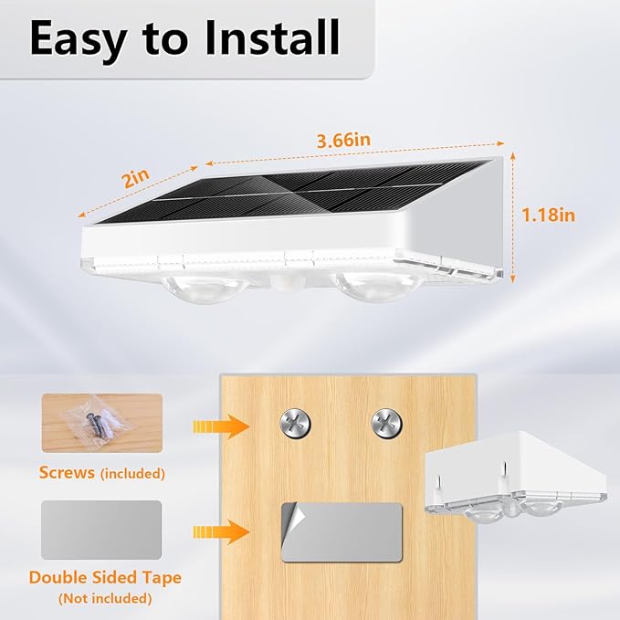 NIORSUN Solar Fence Lights,8 Pack Solars Deck Light,Warm White Color,Outdoor Bulb Waterproof Led IP65,Power Patio Lamp with Lenses for Outside/Backyard/Railing/Yard(White)