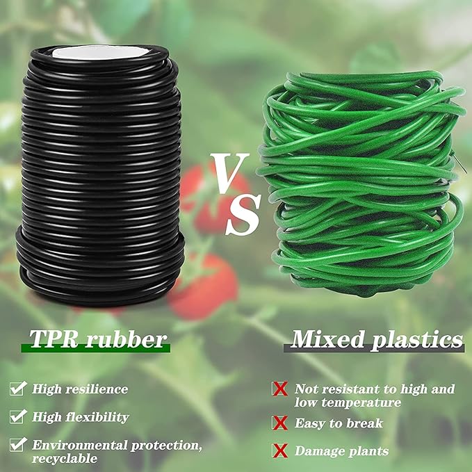 Decoroca Soft Plant Ties for Support - 65.6' Reusable Waterproof Plant Wire, Garden Twist, Office Organization and Decoration Binding(2pcs/Black)