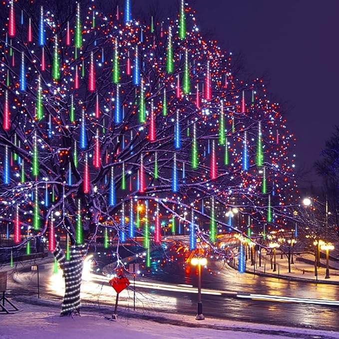 String Lights 32 Tubes 768 LEDs Multicolor Icicle Outdoor Lights