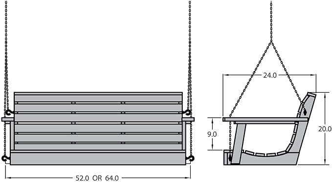 Highwood Weatherly Porch Swing 5 Feet, Eucalyptus