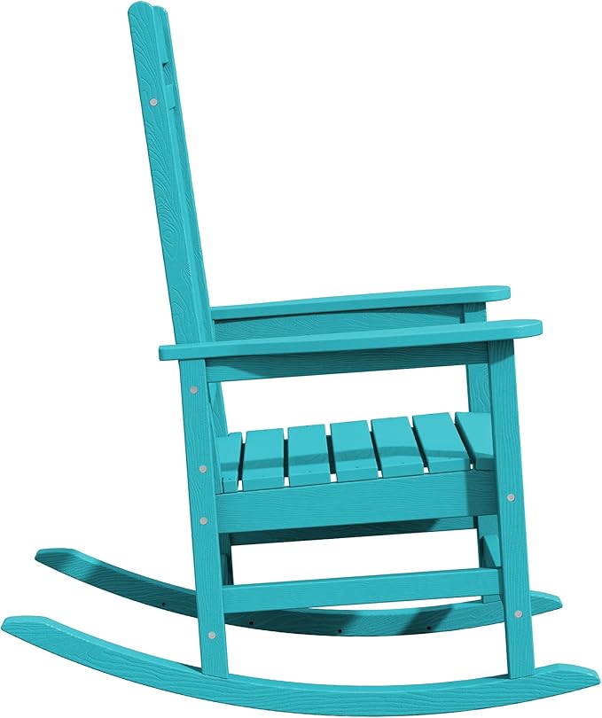 Rocking Chairs, 2-Pack in Aruba Blue, Weather-Resistant HDPE