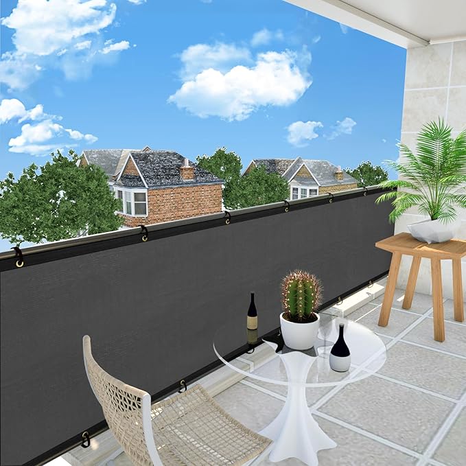 UPGRADE Privacy Fence Screen 6'x27' Dark Grey Outdoor 90% Visibility Blockage 170 GSM Mesh Shade Cover Panels for Backyard,Balcony,Home Decoration with Zip Ties,Customized Avaliable