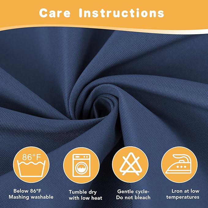 HolidayIdeas Outdoor Curtains for Patio Waterproof, 4 Panels - 54 x 120 Inch - Privacy Protection & Light Filtering Curtains Navy Grommet Outside Curtains for Porch, Gazebo, Pergola, Backyard