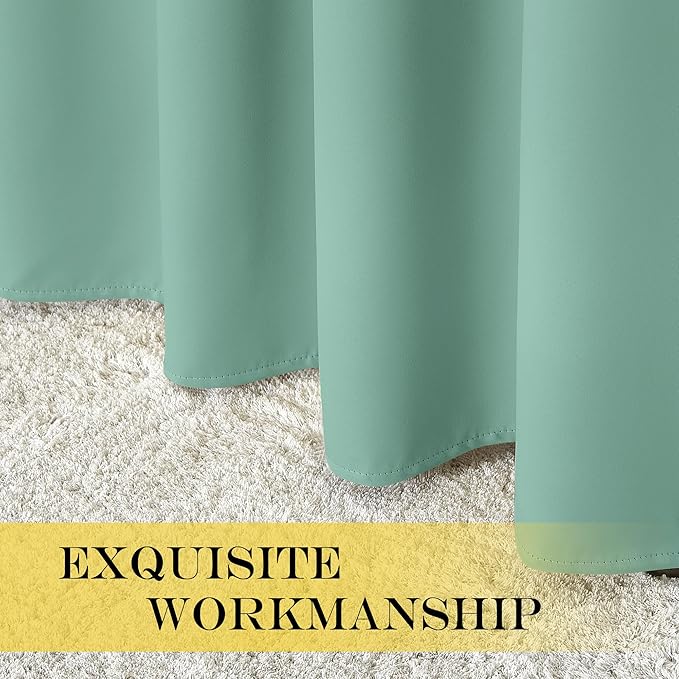NICETOWN Blackout Doorway Curtain Drape 78 inch Long - Grommet Noise Reducing Thermal Insulated Solid Modern Window Treatments for Bedroom Closet (1 Panel, 52 x 78 Inch, Aqua Blue)