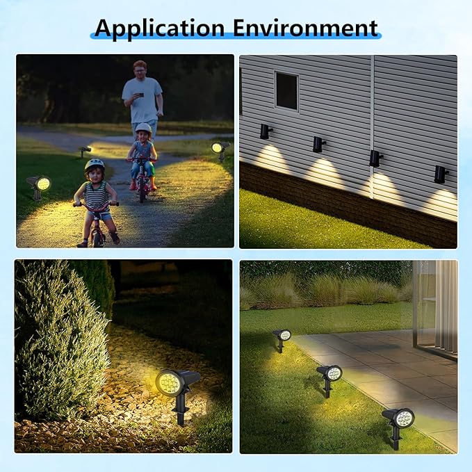 Solar Spot Lights Outdoor,Solar Lights Outdoor Waterproof IP68,Dark Sensing Auto On/Off,Suitable for Garden, Corridor Landscape Lighting and Flag Lighting. (Multicoloured, 6-Pack)