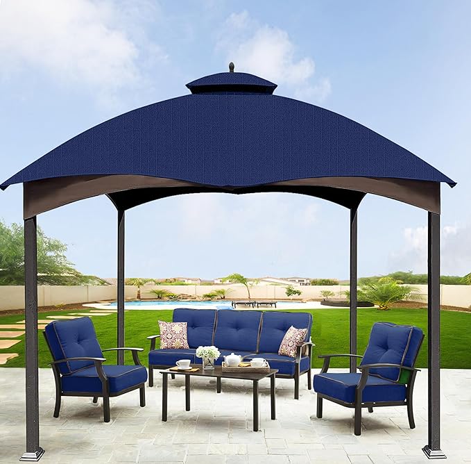 SCOCANOPY Ripstop Replacement Top for Lowe's Allen Roth 10X12 Gazebo Model #GF-12S004B-1/ GF-12S004BTO/TPGAZ17-002C,(Navy Blue)