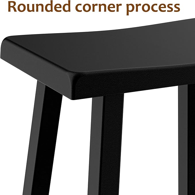 Outdoor Bar Stools Set of 2, Modern Durable Resin Bar Chairs with Footrest, All-Weather Barstools for Patio, Balcony, or Kitchen Counter(24'')