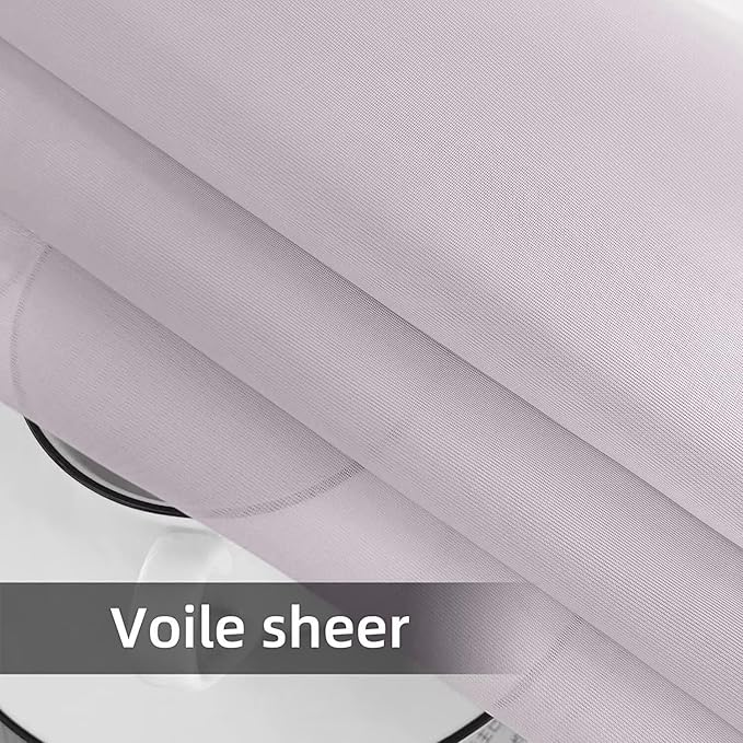SpaceDresser Waterproof Outdoor Sheer Curtains for Patio - 4 Panels Rod Pocket Indoor Voile Sheer Curtain for Living Room,52W x 96L inch, Silver Grey