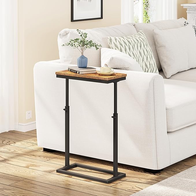 TUTOTAK End Table, Side Table, Tall Couch Table, Sofa Table, Living Room, Bed Room, Brown TB01BB0832