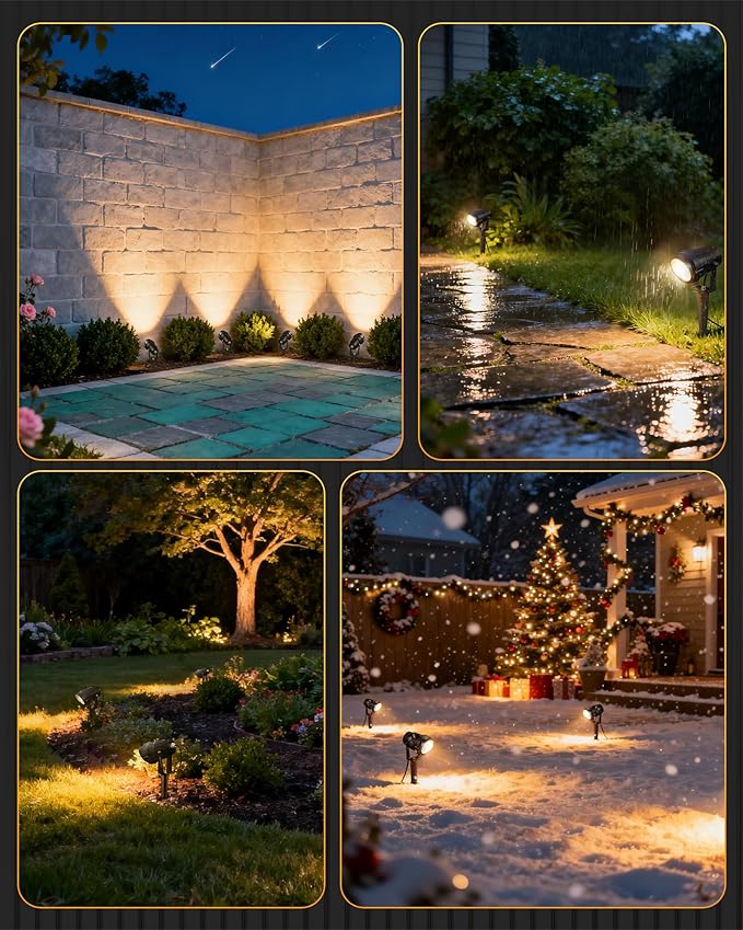 6W 700LM Low Voltage Landscape Lighting, 12V AC/DC 3000K Warm White LED Low Voltage Landscape Lights, IP65 Waterproof Outdoor Spotlights with Connectors for Garden Tree Yard 14Pack W01SLP1406