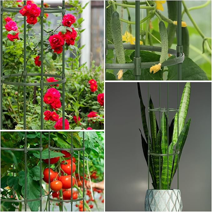 Garden Trellis, Tomato Cage Tall Plant Support Climbing Vines Flowers Stands Cucumber Trellis Plant cage(Tall 55.1 inches,2 Pack)