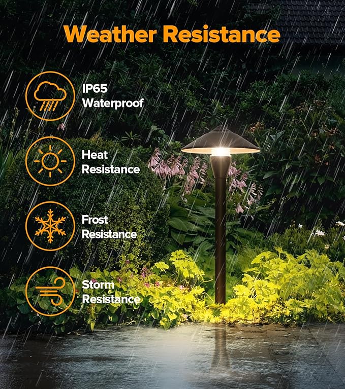 LUTEC 12V Low Voltage Pathway Lights, Die-cast Aluminum Pathway Lights with Connectors,IP65 Waterproof Outdoor Landscape Lighting, 3W 240LM Warm White 3000K for Path, Yard, Garden, 8 Pack