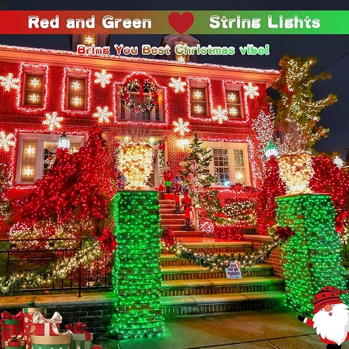 String Lights 168ft Red to Green Color Changing LED Outdoor Lights