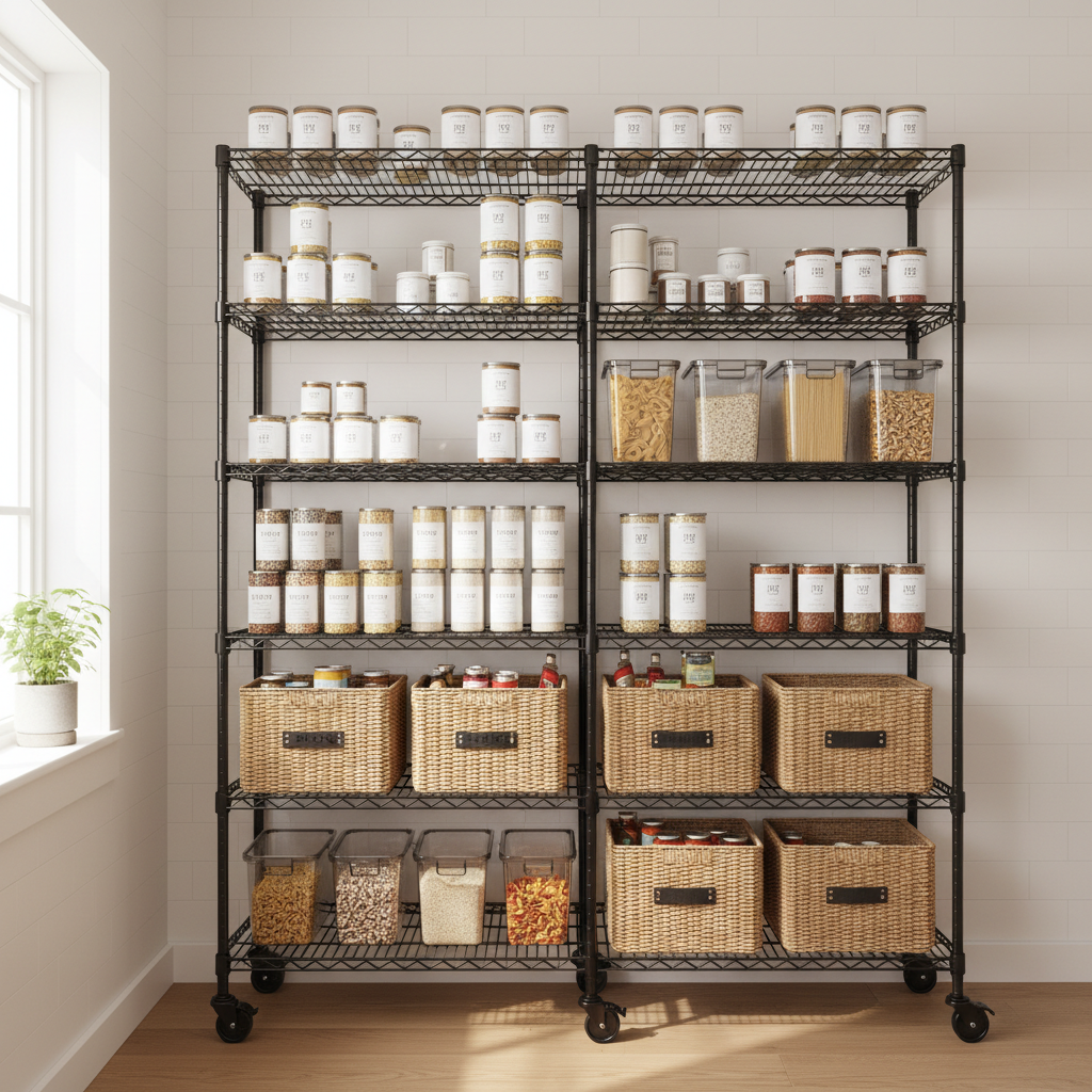 Small Space, Big Impact: How to Use Heavy Duty Rolling Wire Shelving Units in a Pantry