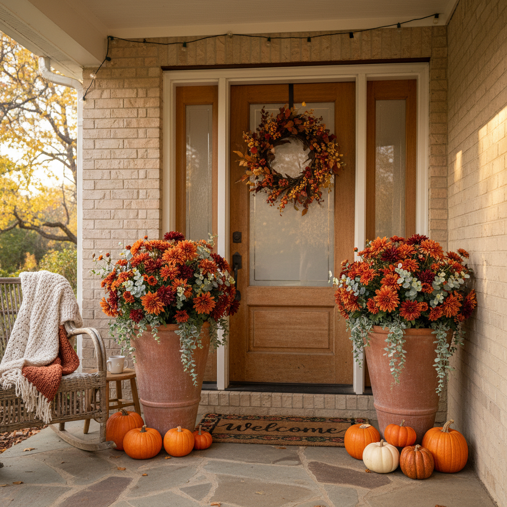 Faux Fall Flowers for Outdoor Porch Decor Sizing Decoded: How to Pick the Right Style for Container Planters, Hanging Baskets, and Front Door Arrangements