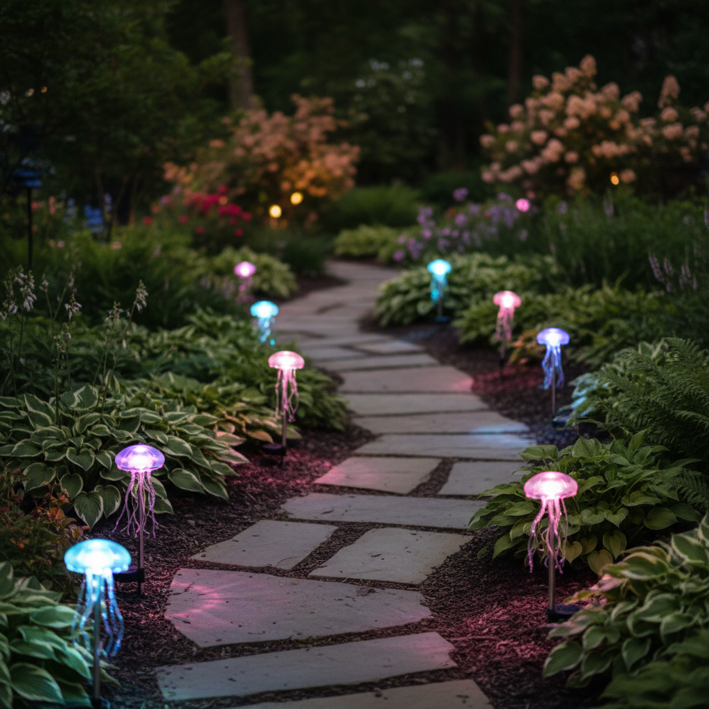 Solar Jellyfish Pathway Lights, Not Generic Stake Lights: What Produces Real Nighttime Magic in Your Garden Yard