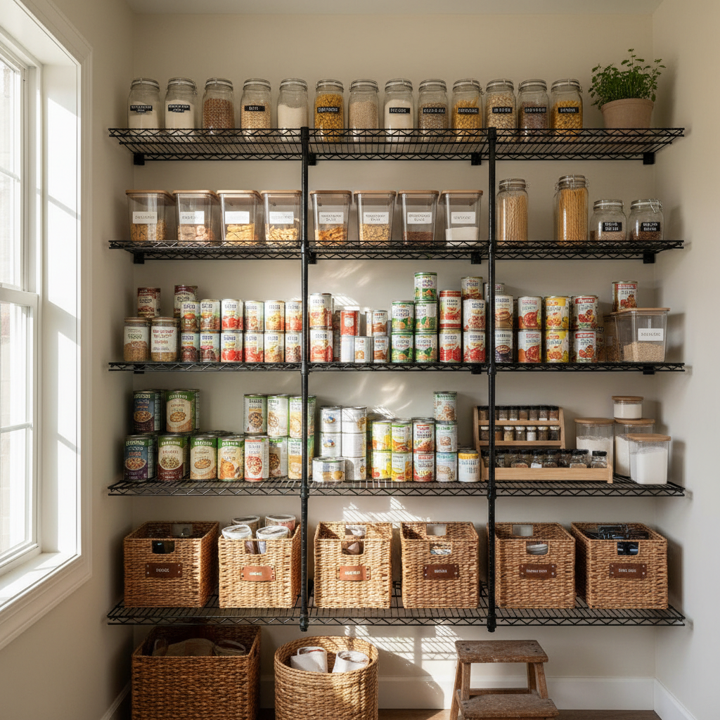 What a Basic Shelf Cannot Do: Deep Pantry Chaos, Where Adjustable Metal Wire Shelving Units Take Over