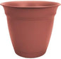 The HC Companies Eclipse Round Planter with Saucer - Outdoor & Indoor Plant Pot with Drainage Holes - Lightweight, UV-Resistant Plastic Pots for Plants, Flowers & Herbs (6" Clay, Pack of 1)