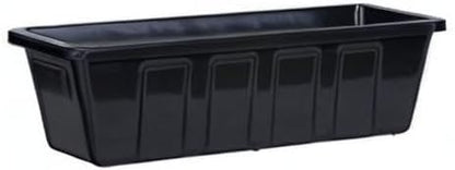 Root & Vessel Poly-Pro Plastic Flower Box Planter, Black, 18-Inch