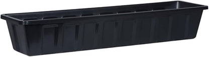 Root & Vessel Poly-Pro Plastic Flower Box Planter, Black, 30-Inch