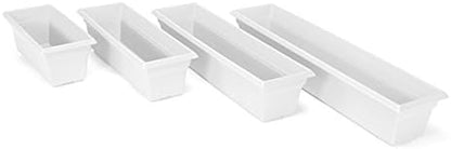 Root & Vessel Countryside Flower Box Planter, White, 30-Inch