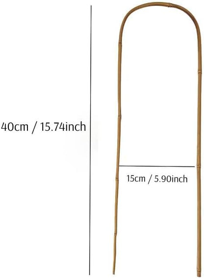 20 Pack Bamboo U Trellis for Potted Plants - 16 Inch U-Shaped Plant Support Hoop, Heavy-Duty Arch Stake for Climbing Vines Cucumbers, Indoor/Outdoor Rustic Garden Training Frame