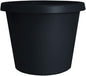 The HC Companies 16 Inch Round Prima Planter - Plastic Plant Pot with Rolled Rim for Indoor Outdoor Plants Flowers Herbs, Black