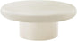 Modway Argos Round Concrete Coffee Table in White - Cement Low Coffee Table for Sitting on The Floor - Weather Resistant Stone Patio Coffee Table - Indoor Outdoor 34 Inch Center Table