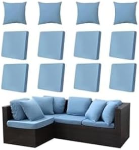 Outdoor Cushion Covers 8 Pack in Dark Blue Geometric Print