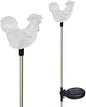 Solar Garden Stake Lights with Color Changing LED or Regular White LED Landscape Path Lights (Set of 2) (Rooster)