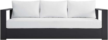 Modway Tahoe Aluminum Outdoor Patio Sofa in Gray White