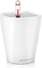 Lechuza MINI-DELTINI Cream White High Gloss, Self-Watering Small Indoor Planter, H5.1 L3.9 W3.9, 0.4L in