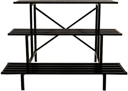 Zhongma 3 Tier Sturdy Metal Plant Stand, L45.67 x W26 x H23.6 inch, Heavy Duty Plant Holder for Home Indoor and Outdoor, 660 LBS Capacity & Heavy Duty Construction