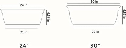 The HC Companies 30 Inch Eclipse Window Planter Box with Drainage Holes & Attached Saucer, Lightweight UV-Resistant Plastic Indoor & Outdoor Planters, 2-Pack Flower Box for Garden & Home Decor, Clay