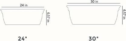 The HC Companies Indoor Outdoor 30 Inch Eclipse Series Window Flower Garden Ornamental Planter Box with Removable Attached Saucer, White (2 Pack)