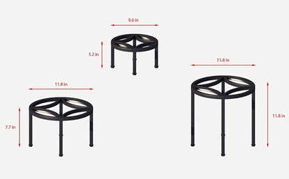 Zhongma Set of 3 Fully Assembled Metal Plant Stand for Heavy Potted Plant for Home Indoor and Outdoor, 220 LBS Capacity & Heavy Duty Construction, Sturdy Plant Riser without Installation Required