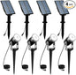 T-SUNUS Solar Spot Lights Outdoor White Christmas 4 Pack IP65 Waterproof Landscape Spotlights 6000K Separate Panel with 9.8ft Cable Auto On/Off for Flag Pond Trees Driveway Garden Pathway Halloween