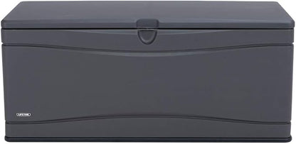 Storage Shed Outdoor Deck Box, 130 Gallon Gray Lockable Polyethylene