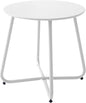 Patio Outdoor Side Table Waterproof Round Metal Steel Small Side Table Weather Resistant Portable Outdoor and Indoor End Table for Garden Balcony Yard, White