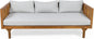 Christopher Knight Home Tina Outdoor 3 Seater Acacia Wood Daybed, Teak Finish, Light Grey