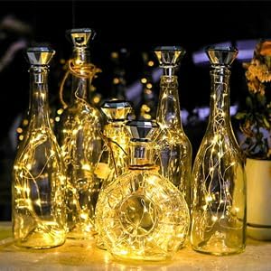 Solar String Lights for Wine Bottles, 12 Pack Warm White Diamond